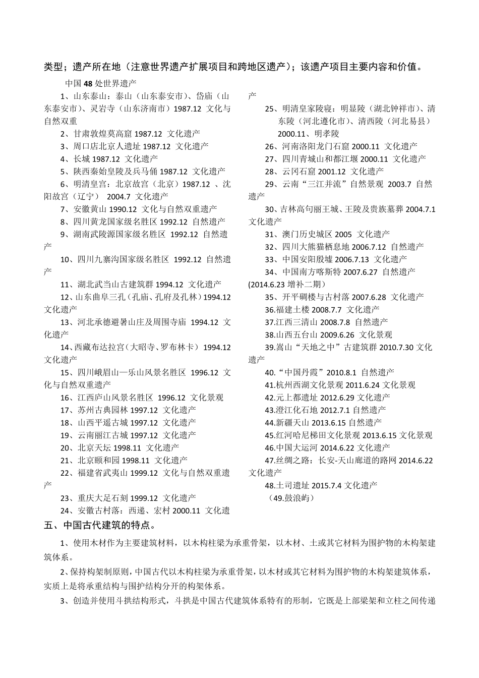 2016中国世界文化遗产考试解答_第2页