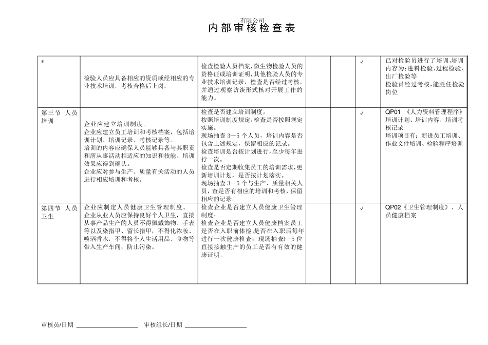 2016化妆品内审检查表_第3页