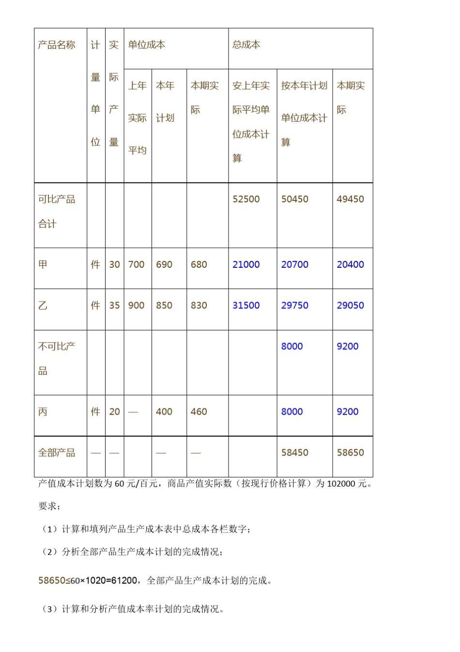 2016国开会计学形考作业成本会计习题6_第3页