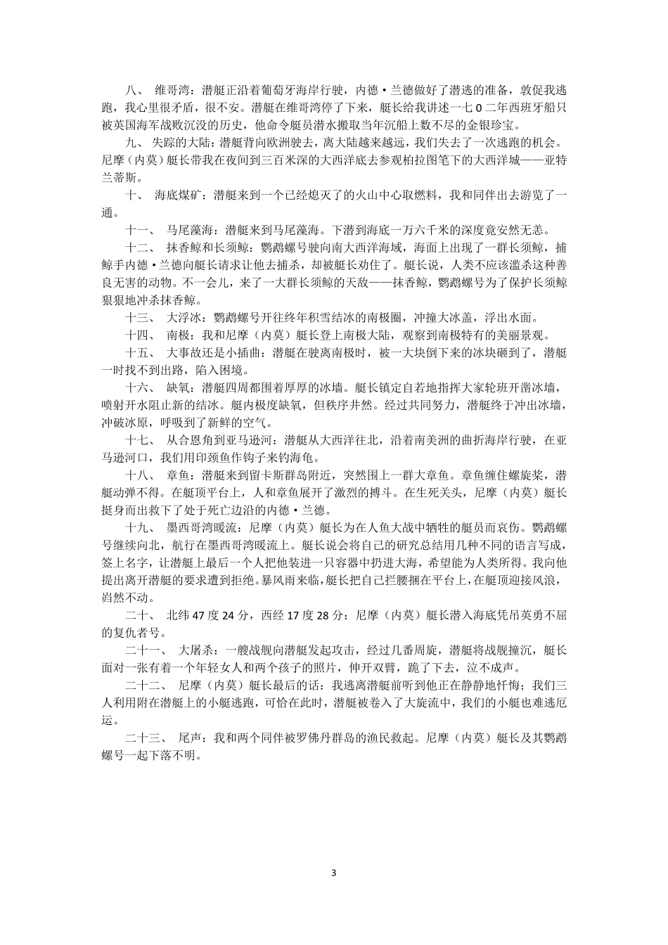 2016年01月《海底两万里》故事梗概_第3页