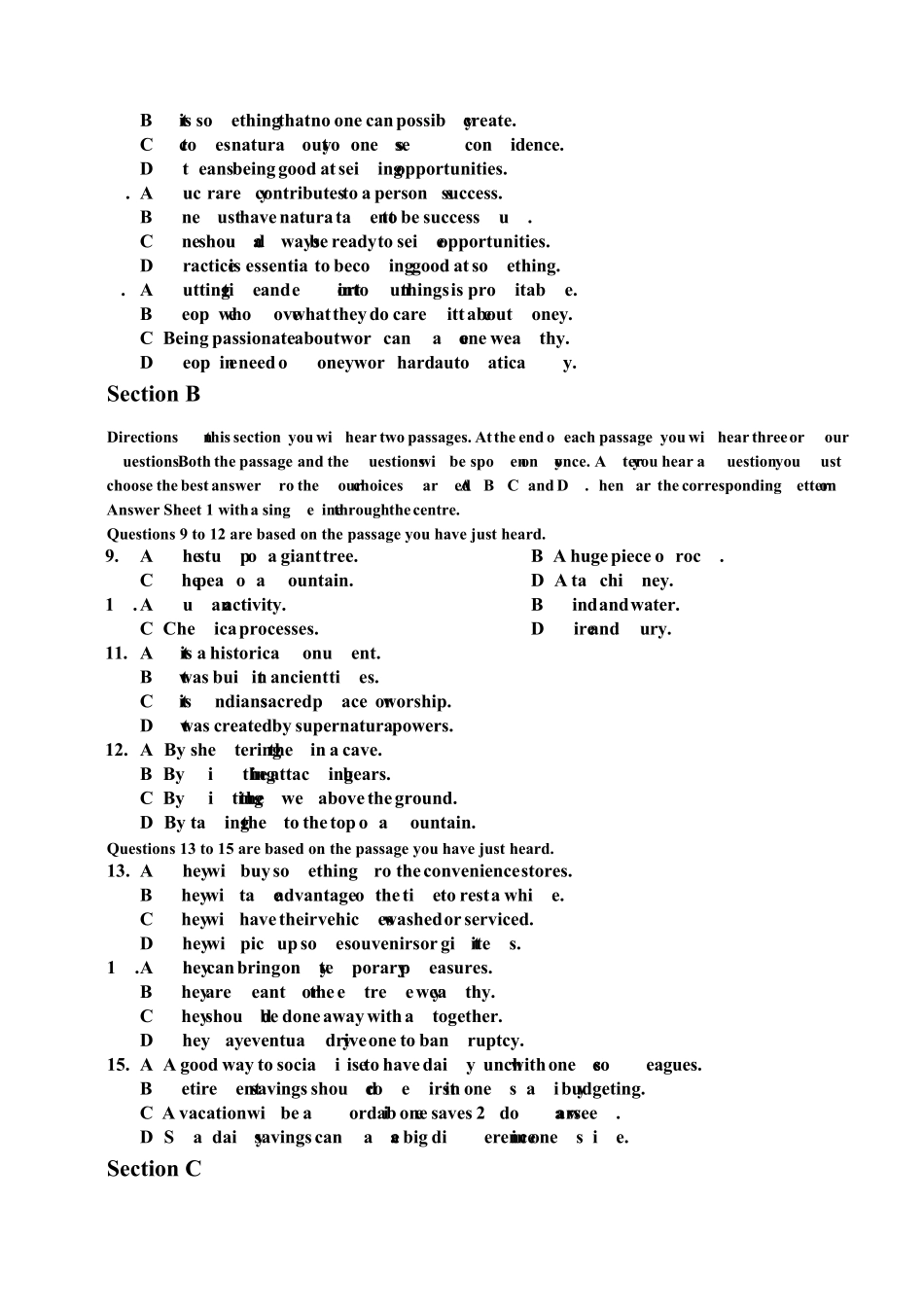 2016年12月英语六级考试真题(第二套)_第2页