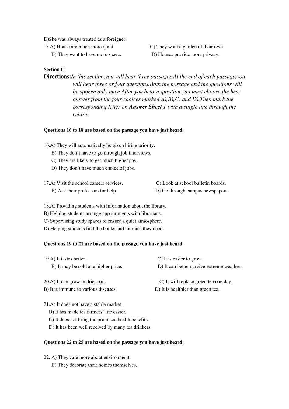 2016年12月英语四级真题(第一套)_第3页