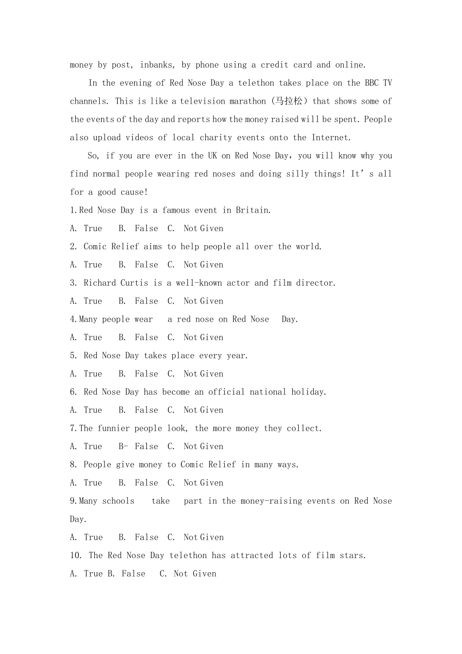 2016年4月全国自考《英语》试题及答案_第2页