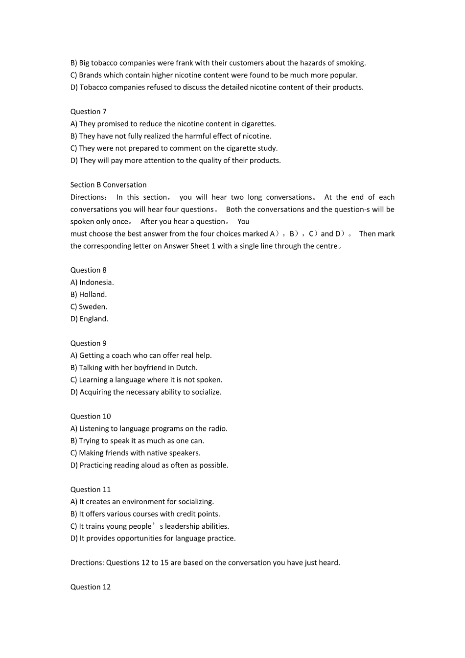 2016年6月大学英语四级听力真题及答案详解_第2页
