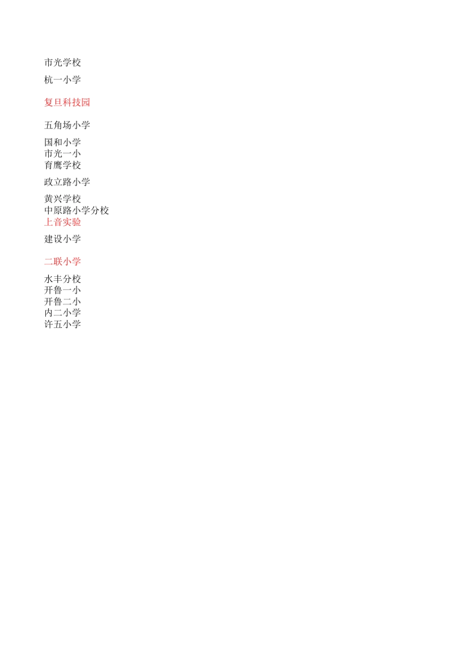 2016年上海市杨浦区各小学对口学区_第2页