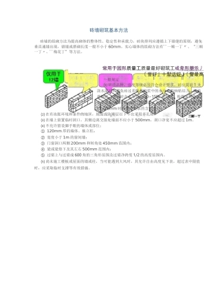 砖墙砌筑基本方法