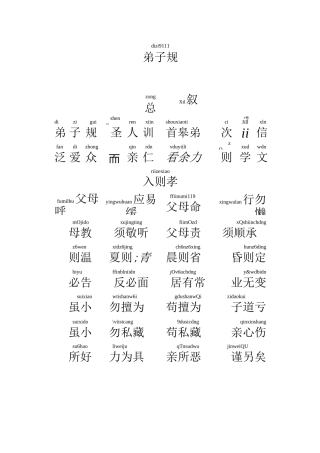 国学经典《弟子规》