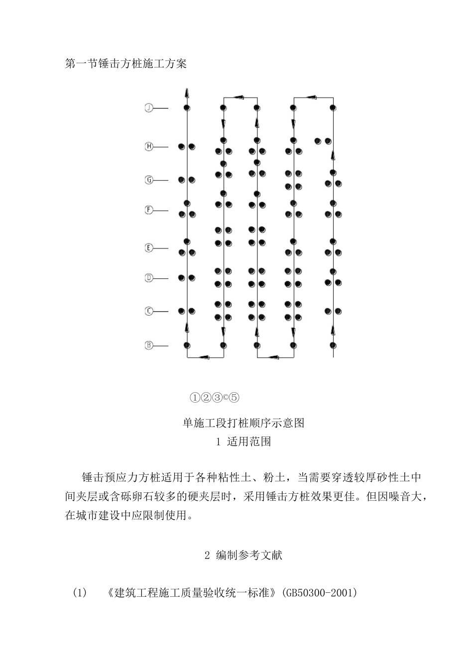 锤击方桩施工方案_第1页