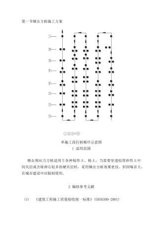 锤击方桩施工方案