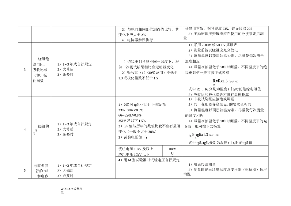 电力变压器预防性试验标准_第2页
