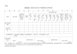 项目安全生产标准化评分表