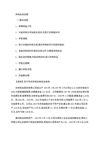 并购业务流程汇总