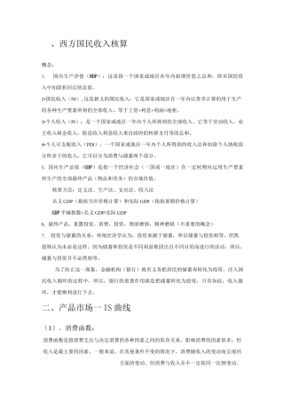 宏观经济学理论要点