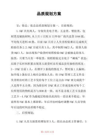 品质规划方案