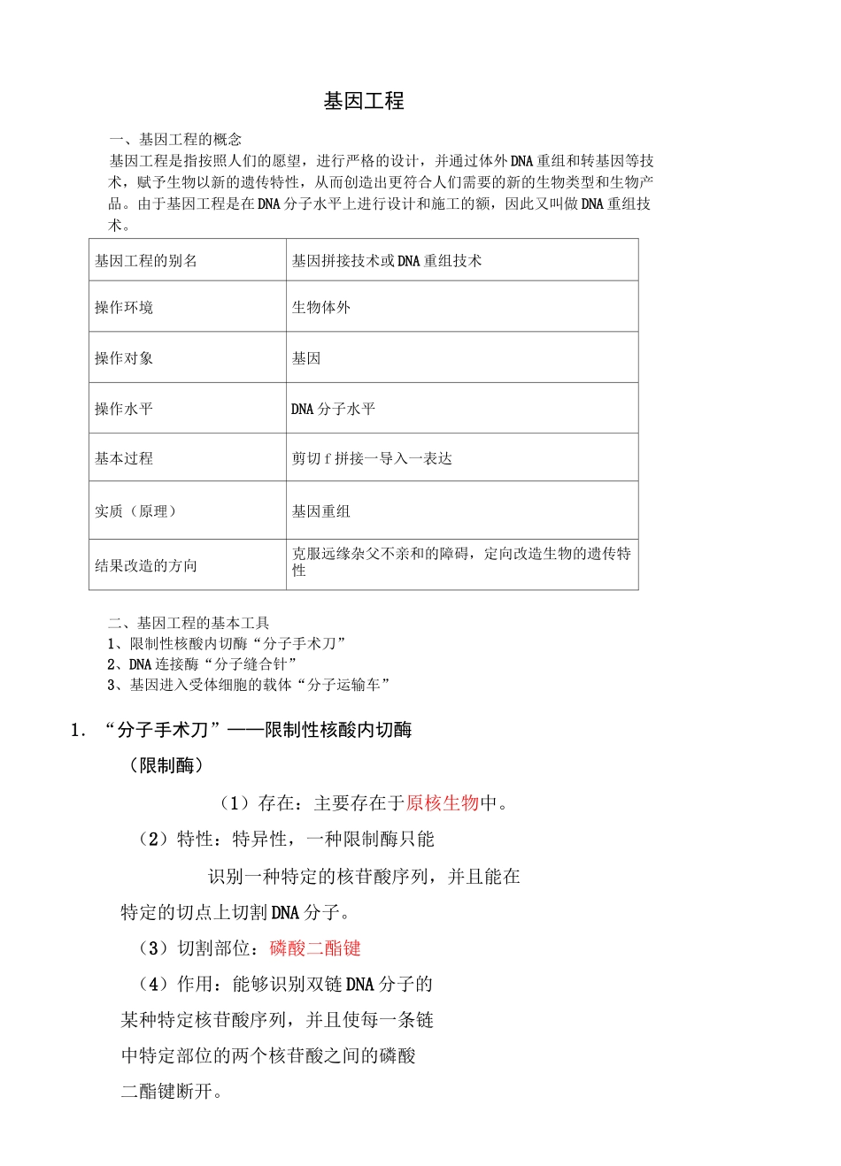 基因工程知识点超全 _第1页