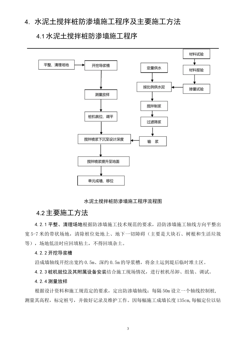 多头小直径水泥土深层搅拌桩防渗墙施工方案_第3页