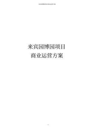 来宾园博园项目商业运营方案