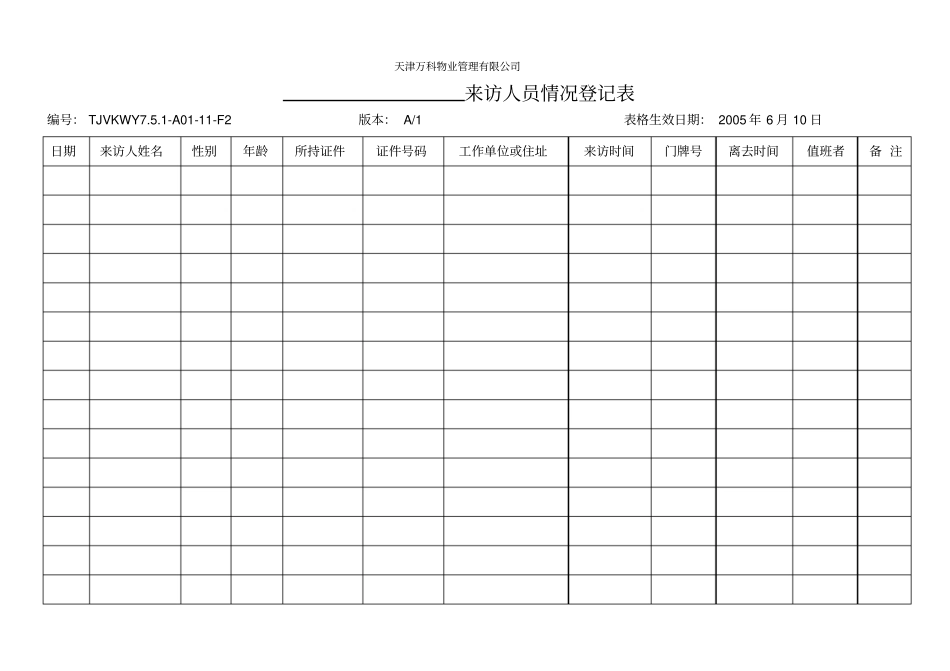 来访人员情况登记表_第1页