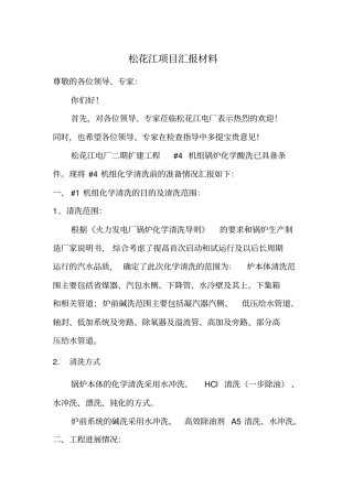 松花江项目汇报材料大全