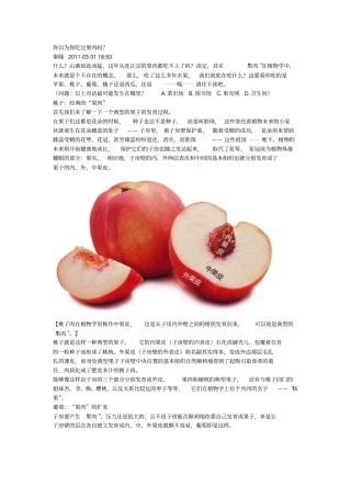 果实食用的部位讲解