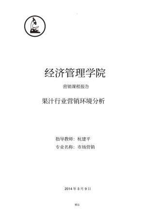 果汁行业营销环境分析