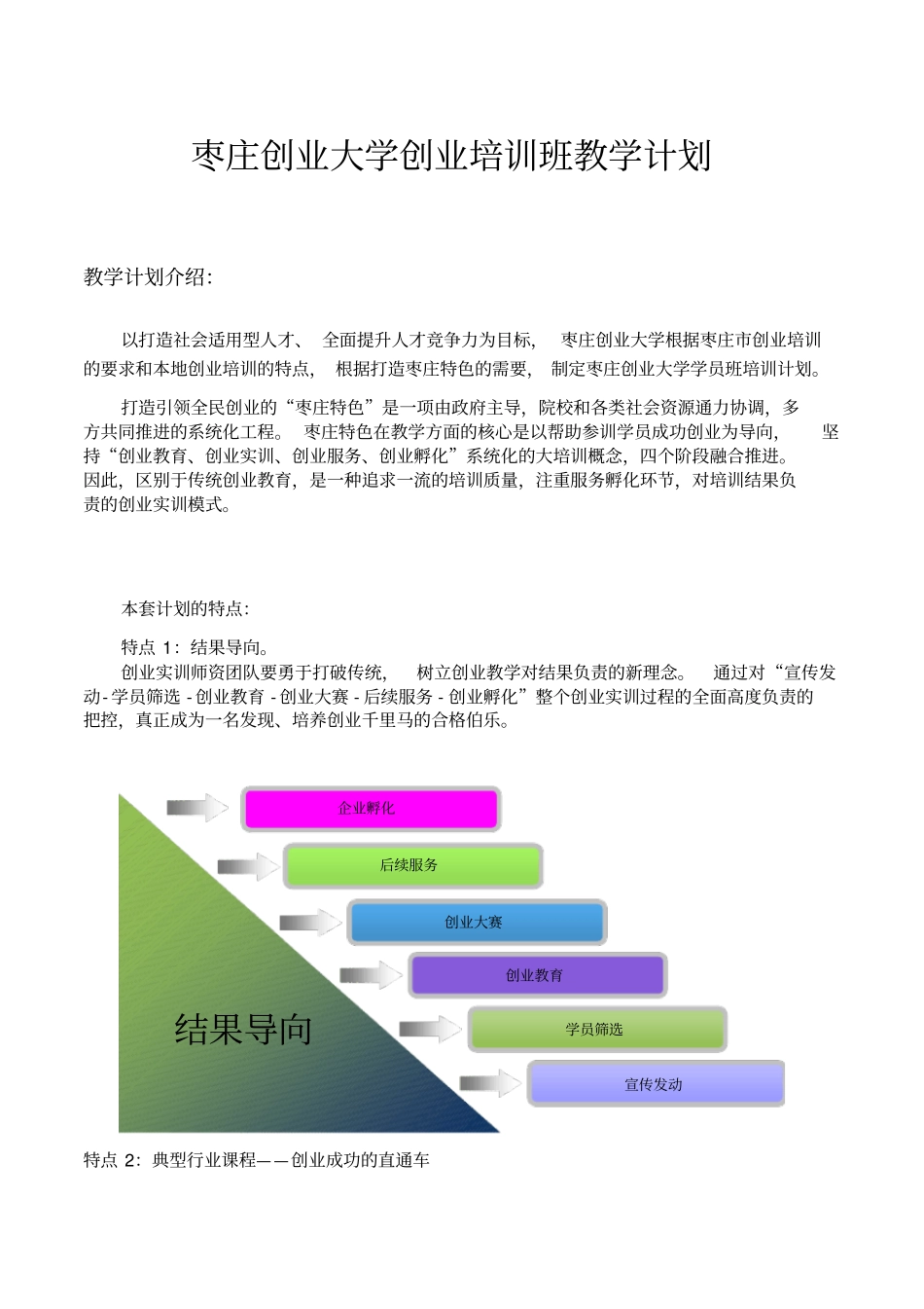 枣庄创业大学创业培训教学计划概述_第2页