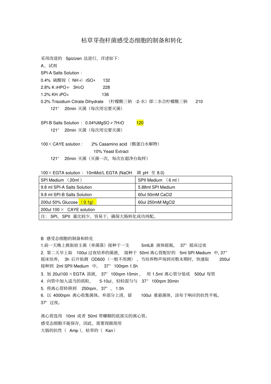 枯草芽孢杆菌感受态细胞的制备和转化_第1页