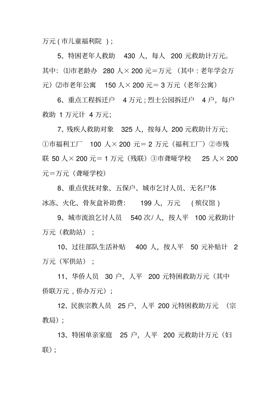 某XX年元旦、春节期间困难群众生活安排实施方案_第2页