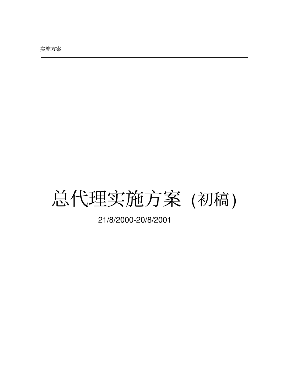 某上公司总代理运营方案_第1页