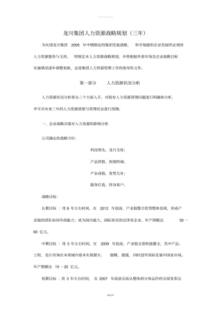 某个集团人力资源战略规划