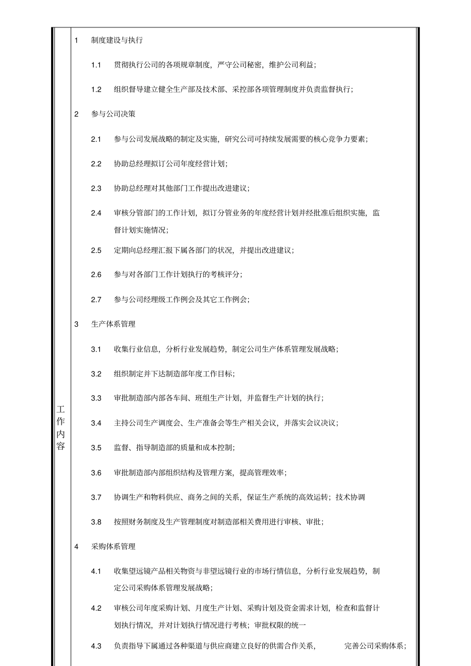 某中型制造业生产副总岗位说明书及KPI指标_第2页