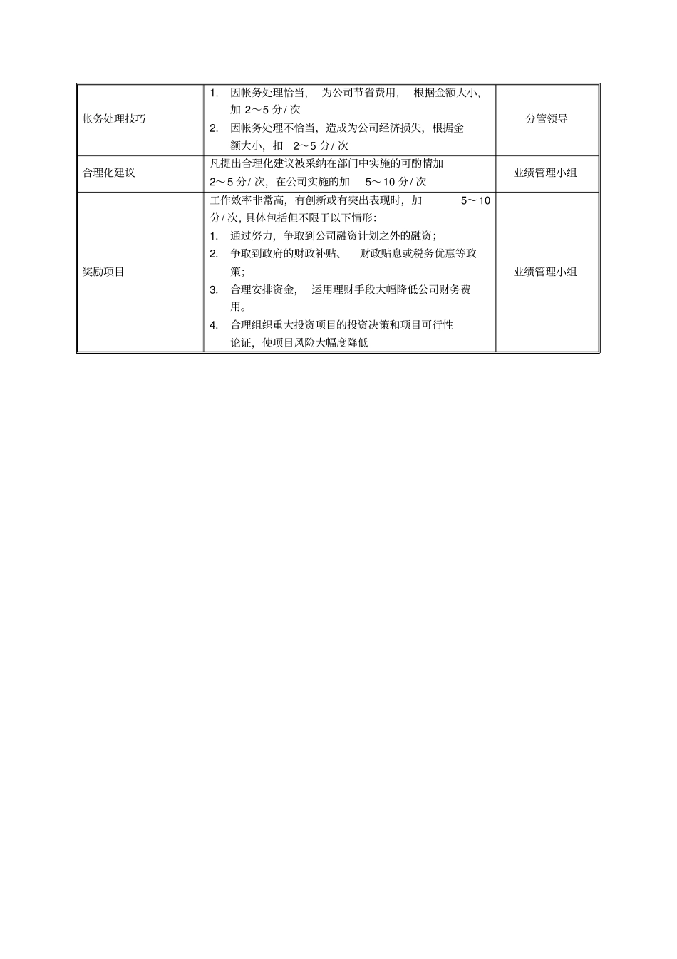 某中型制造业财务部kpi绩效考核指标_第2页