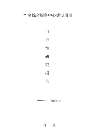 某乡综合服务中心建设项目可行性研究报告