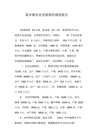 某乡镇农业发展现状调查报告_1