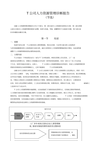 某企业人力资源管理诊断范例