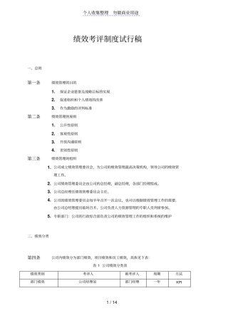 某企业管理咨询公司绩效考核制度文件