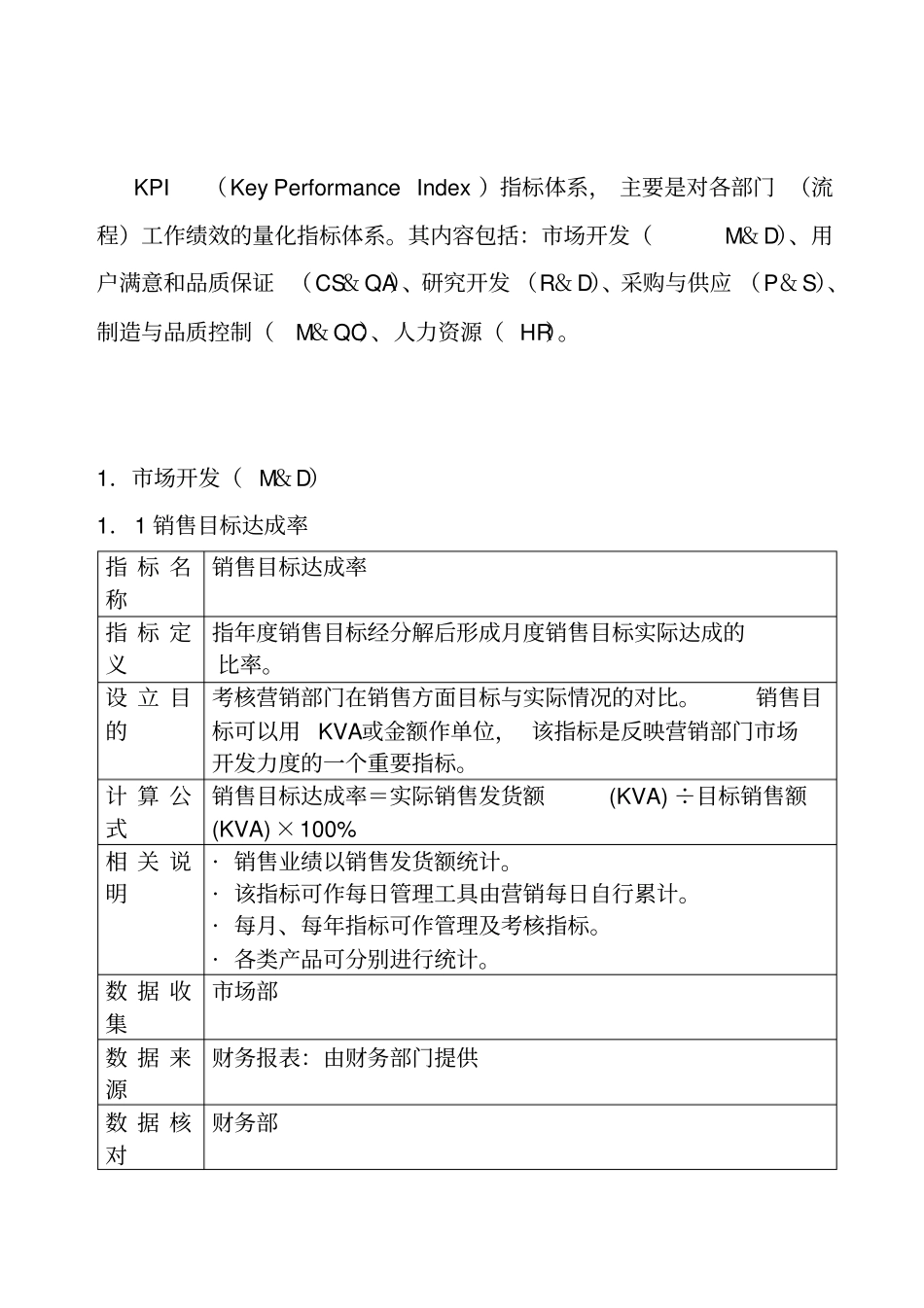 某公司KPI指标管理体系_第2页