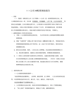 某公司HR尽职调查报告