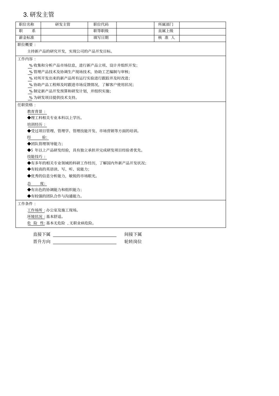某公司技术主管职位说明书_第3页