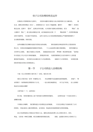 某公司治理结构及运作范文
