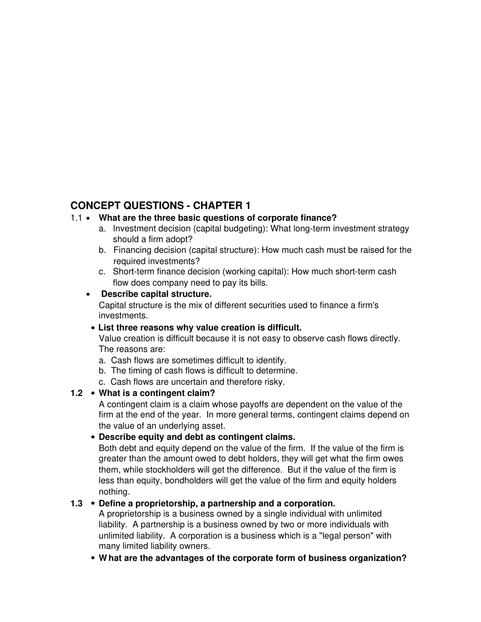 某公司理财名词解释习题英文版42优质版_第1页