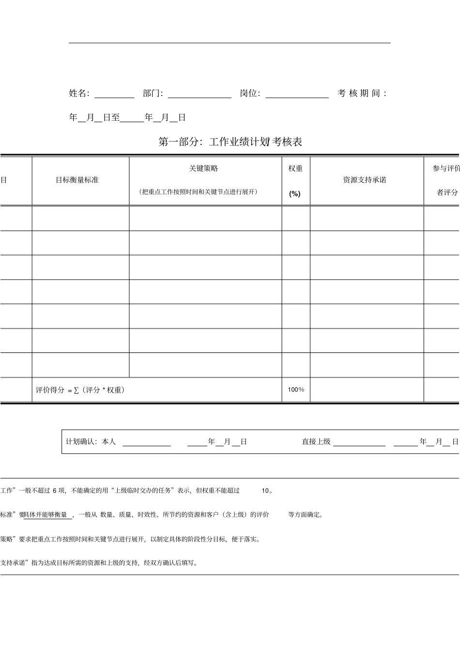 某公司绩效考核表1_第1页