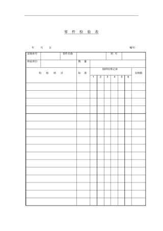 某公司零件检验记录表