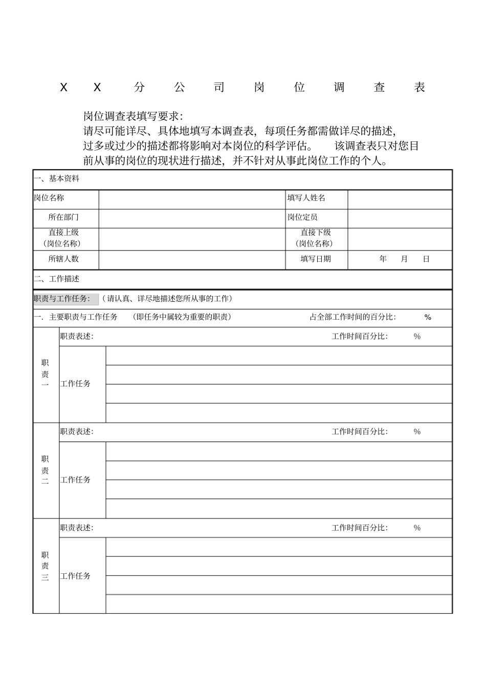 某分公司岗位调查表_第1页