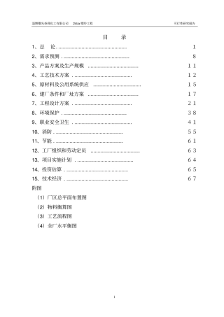 某化工有限公司嘌呤工程项目可行性研究报告