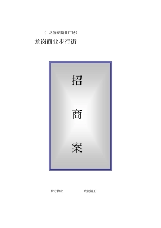 某商业步行街招商策划方案