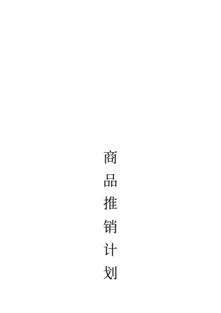 某商品推销计划书