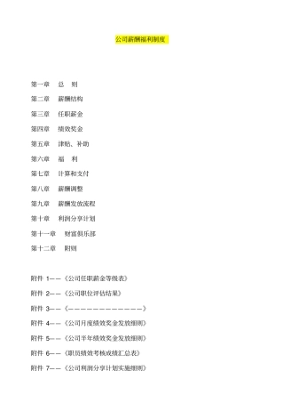 某地产集团薪酬福利制度