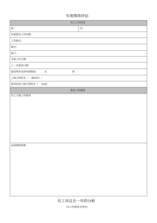 某外资企业年绩效评价表