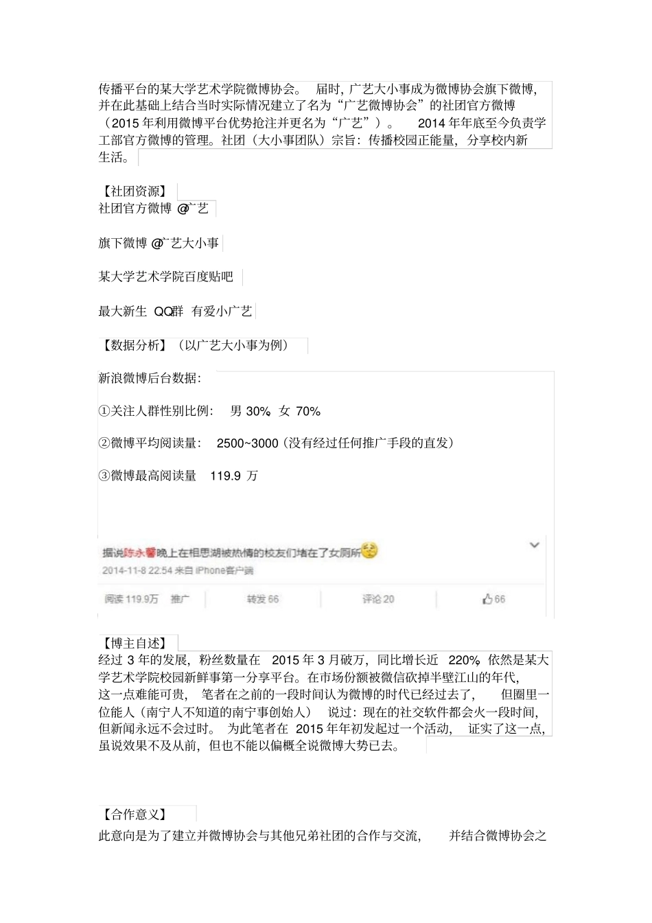 某大学艺术学院微博协会合作意向书附补充协议_第3页